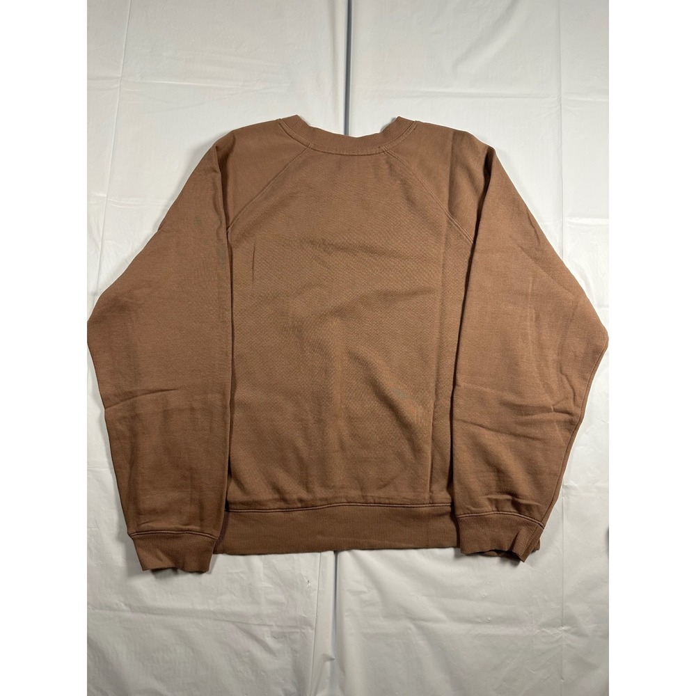 Old Navy Womens Large Tan Brown Raglan Sleeve Fleece Crewneck SweatshirtPullover - Picture 4 of 4